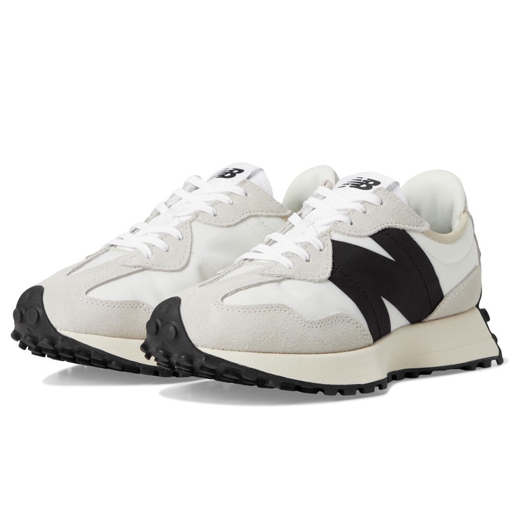 New Balance 327 White and Black Sneakers